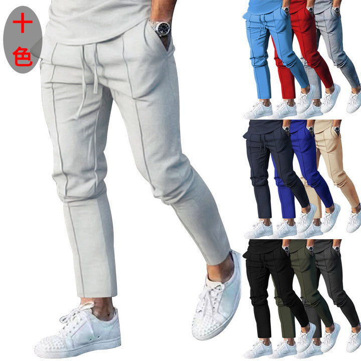 Herren Sportliche Freizeithose mit seitlichen Taschen und elastischem Bund Aliams
