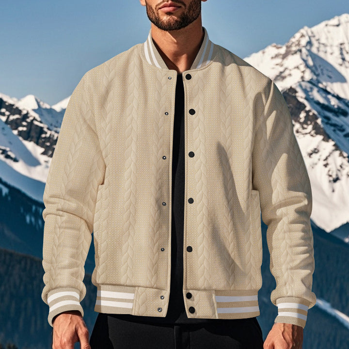 Herren urbane Collegejacke mit strukturiertem Strickdesign Aliams