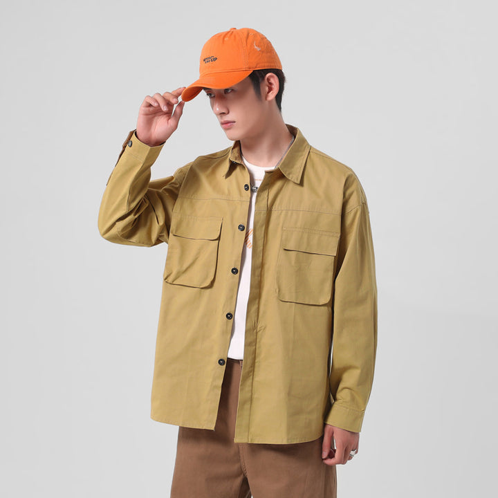 Herren robustes Utility-Hemd mit großen Taschen Aliams