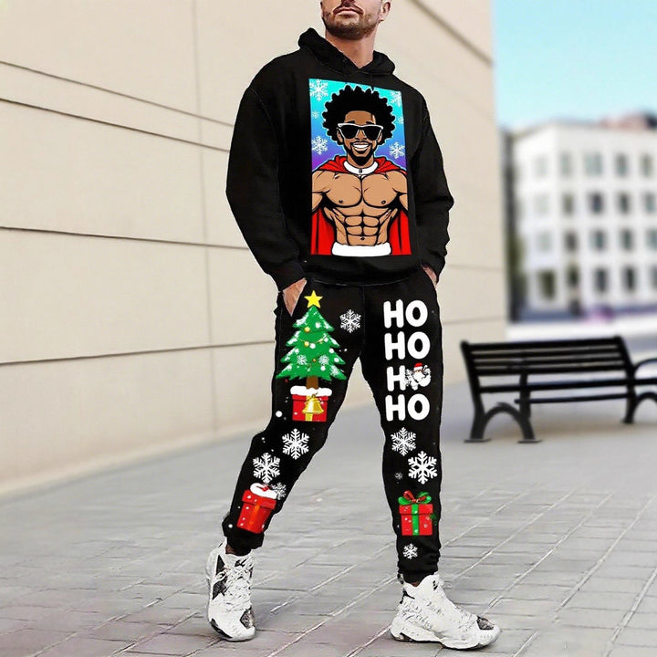 Herren Weihnachtsmotiviere Kapuzenpullover und Jogginghose Set Aliams
