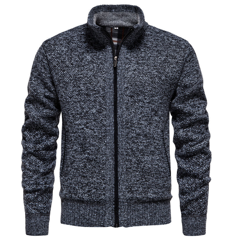 Herren sportliche Strickjacke mit Stehkragen Aliams