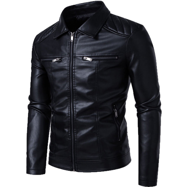 Herren Bikerjacke aus hochwertigem Kunstleder mit praktischen Reißverschlusstaschen Aliams