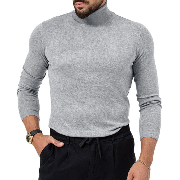 Herren hochabschließend gestrickter Pullover mit feiner Textur Aliams
