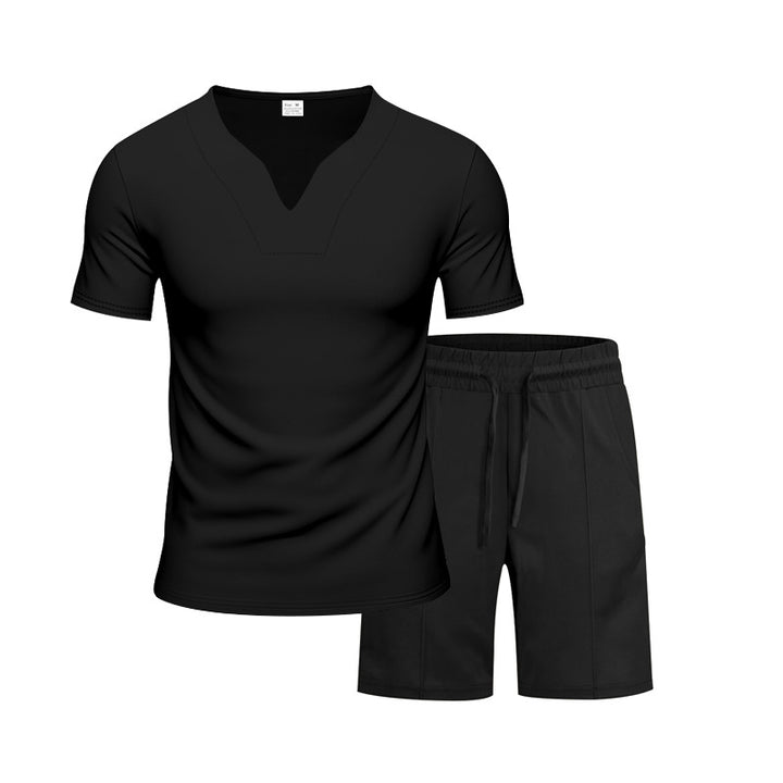 Herren Sportanzug mit V-Ausschnitt und elastischem Bund Aliams