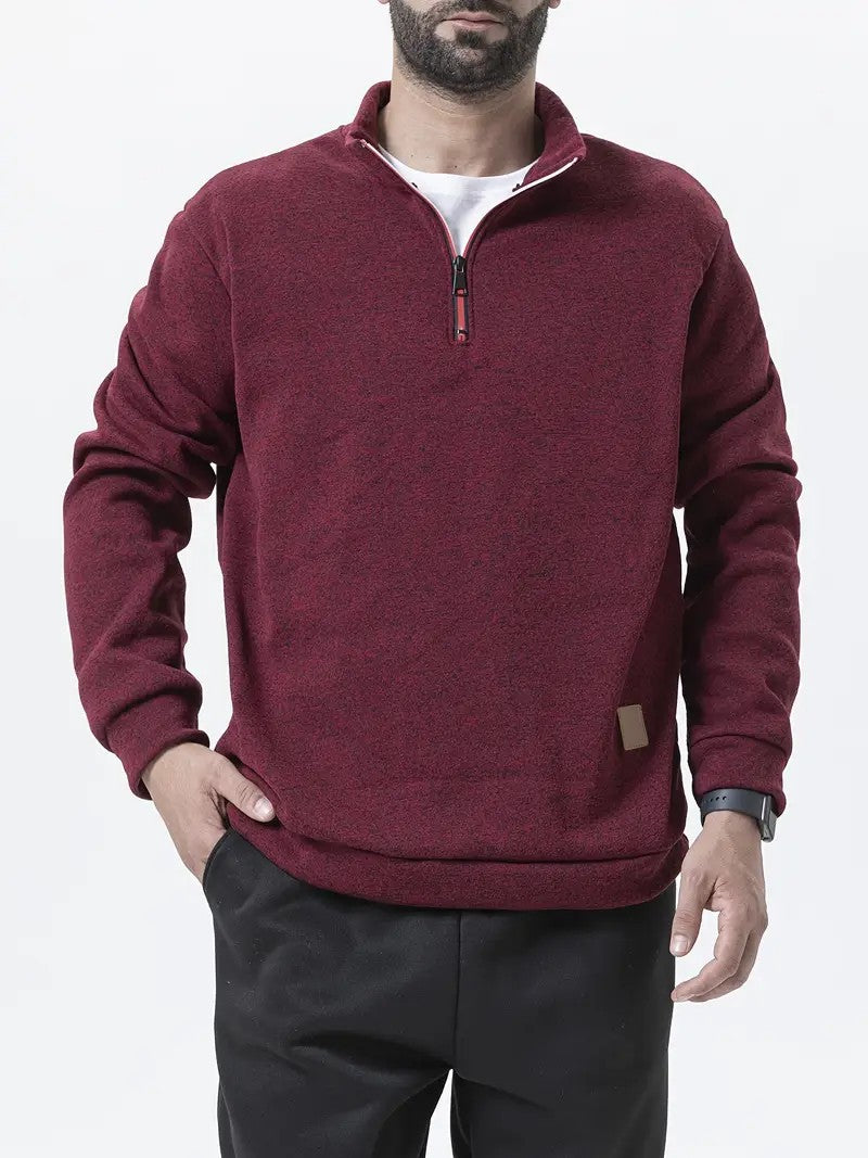 Herren Fleece-Pullover mit halbem Reißverschluss Aliams