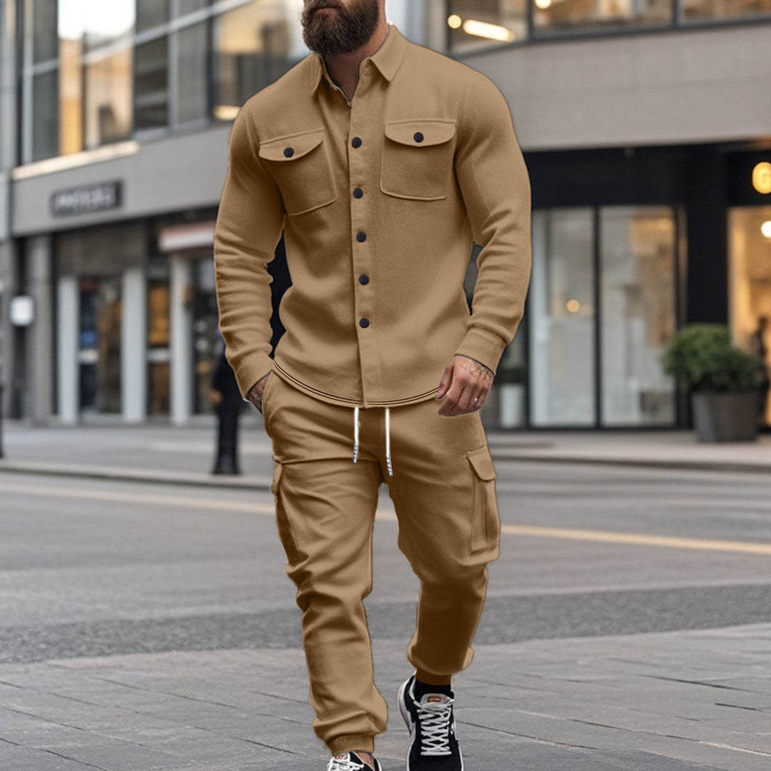 Herren Cargo-Jogginganzug mit funktionalen Taschen Aliams