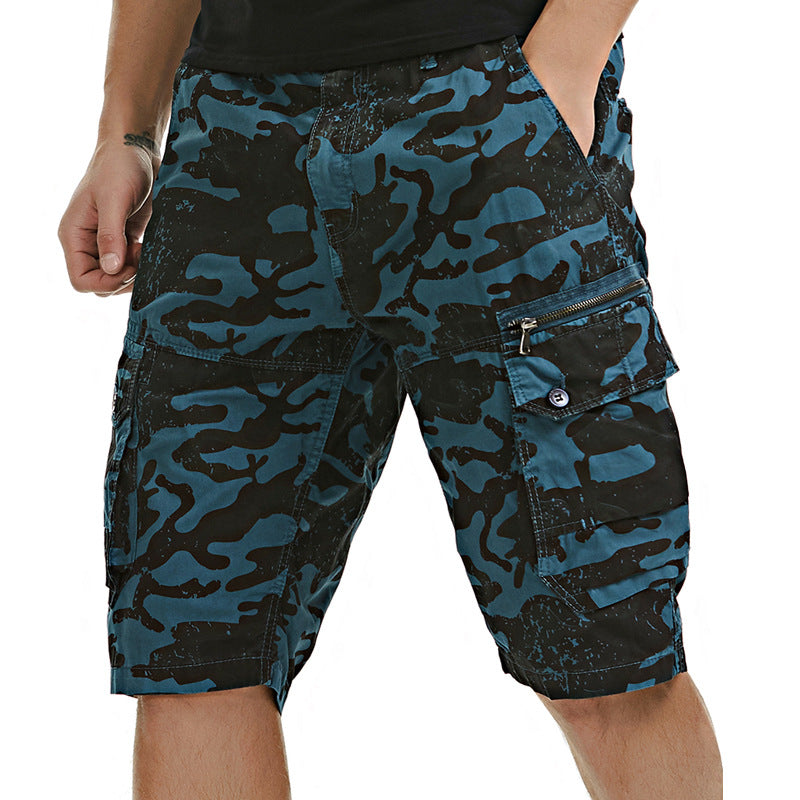 Herren Cargoshorts mit praktischen Taschen und modernem Camouflage-Muster Aliams