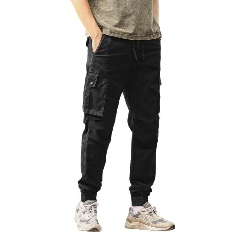 Herren robuste Cargo-Hose mit elastischem Bund und praktischen Taschen Aliams