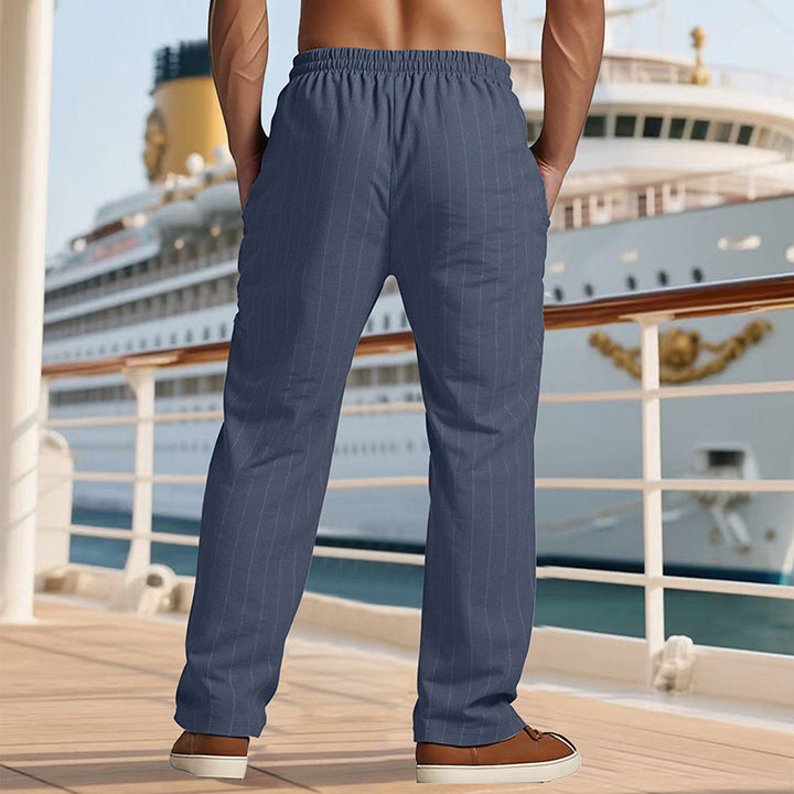 Herren elegante Freizeit-Hose mit stylischem Streifenmuster Aliams