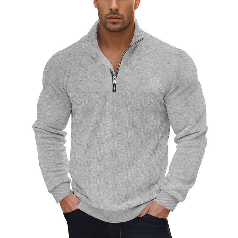 Herren Strickpullover mit modernem Reißverschluss und strukturiertem Design Aliams
