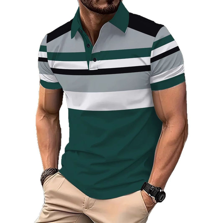 Herren Poloshirt mit modernem Streifenmix Aliams