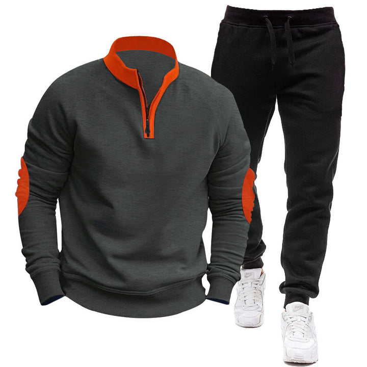 Herren Sportliches Hoodie- und Jogginganzug-Set mit kontrastierenden Ärmelakzenten Aliams