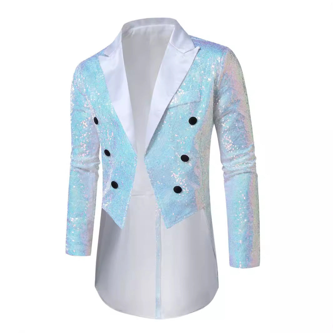 Herren eleganter Glitzer-Sakko mit schimmerndem Design und klassischem Schnitt Aliams