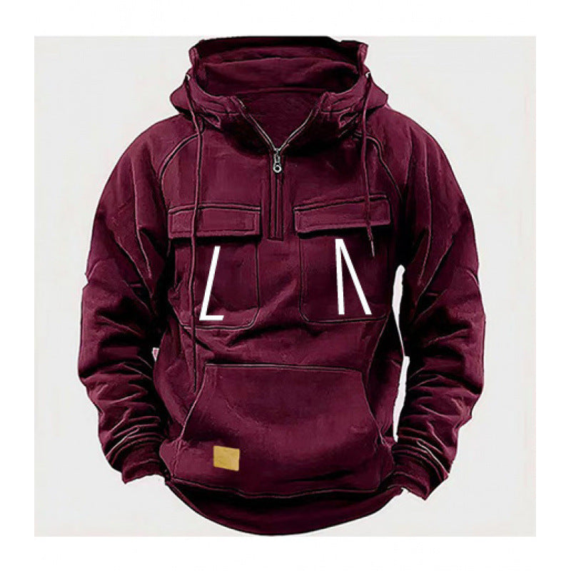 Herren Freizeit Kapuzenpullover mit Taschen und modernem Schnitt Aliams