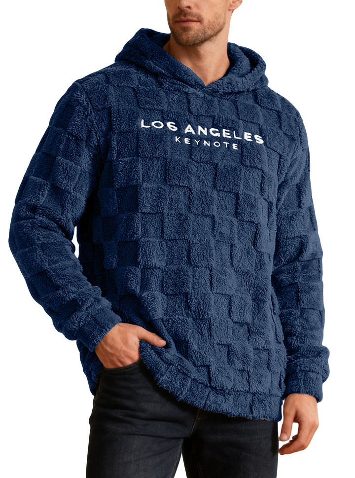 Herren Fleece Kapuzenpullover mit strukturiertem Waffelmuster Aliams