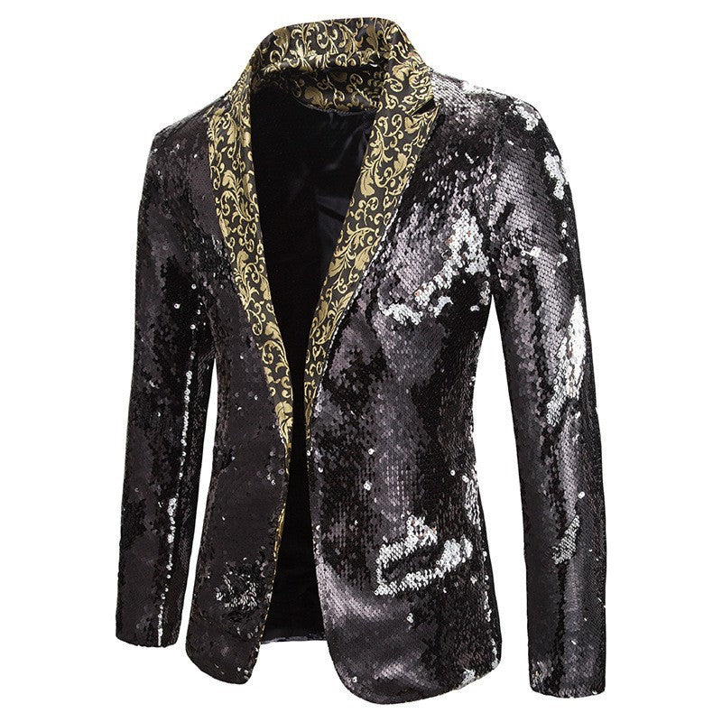 Herren extravagante Pailletten-Blazerjacke Aliams