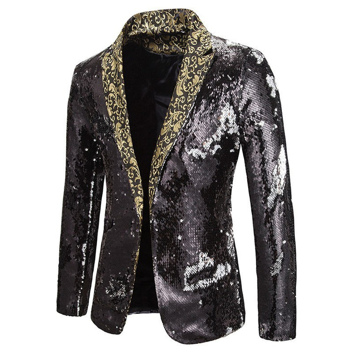 Herren extravagante Pailletten-Blazerjacke Aliams