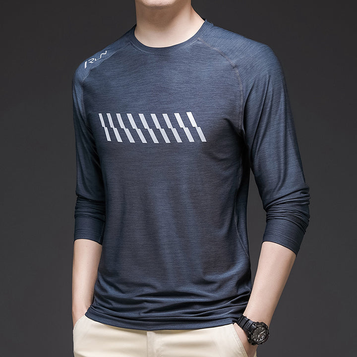 Herren sportliches Langarm-Funktionsshirt mit atmungsaktiven Einsätzen Aliams