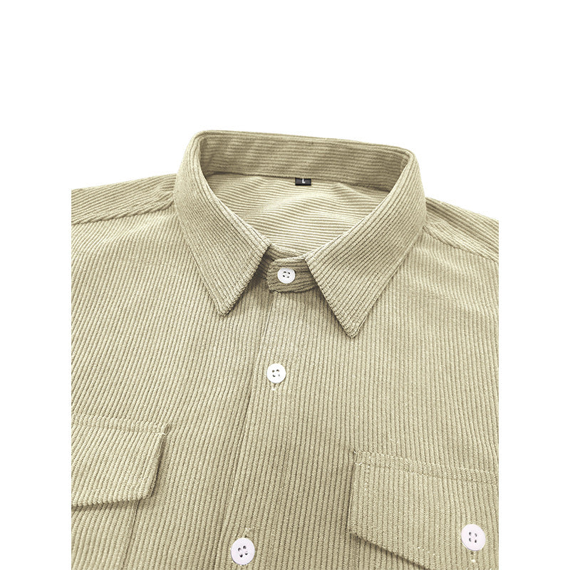 Herren Kordhemd mit zwei Brusttaschen Aliams