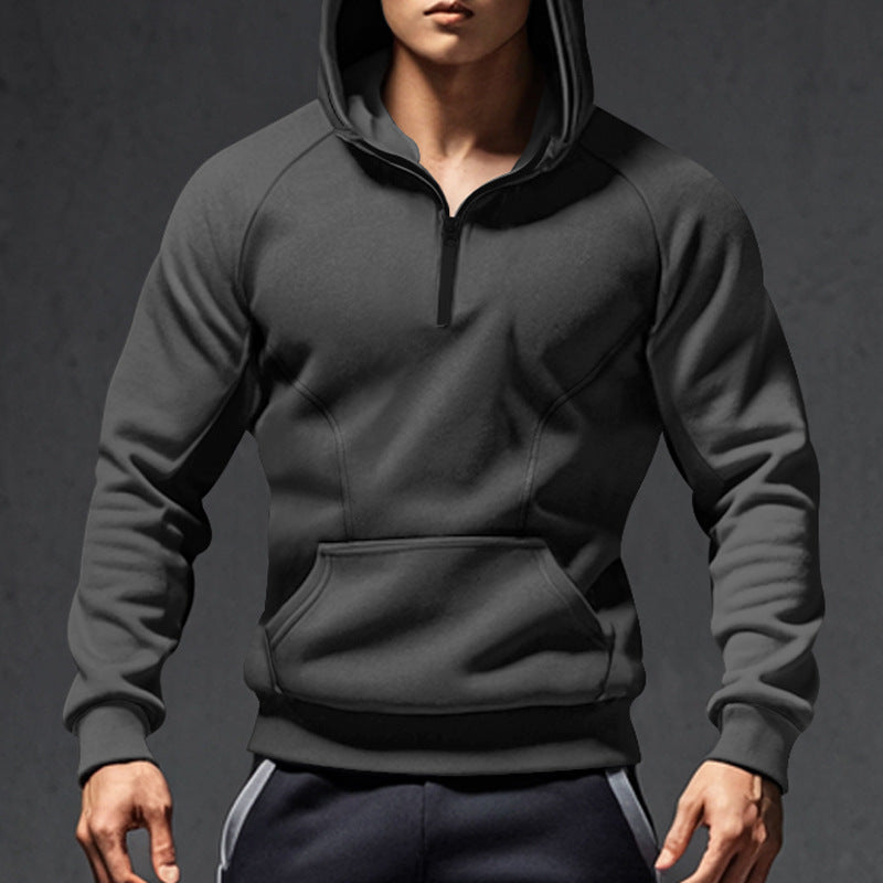 Herren sportlicher Hoodie mit halbem Reißverschluss Aliams