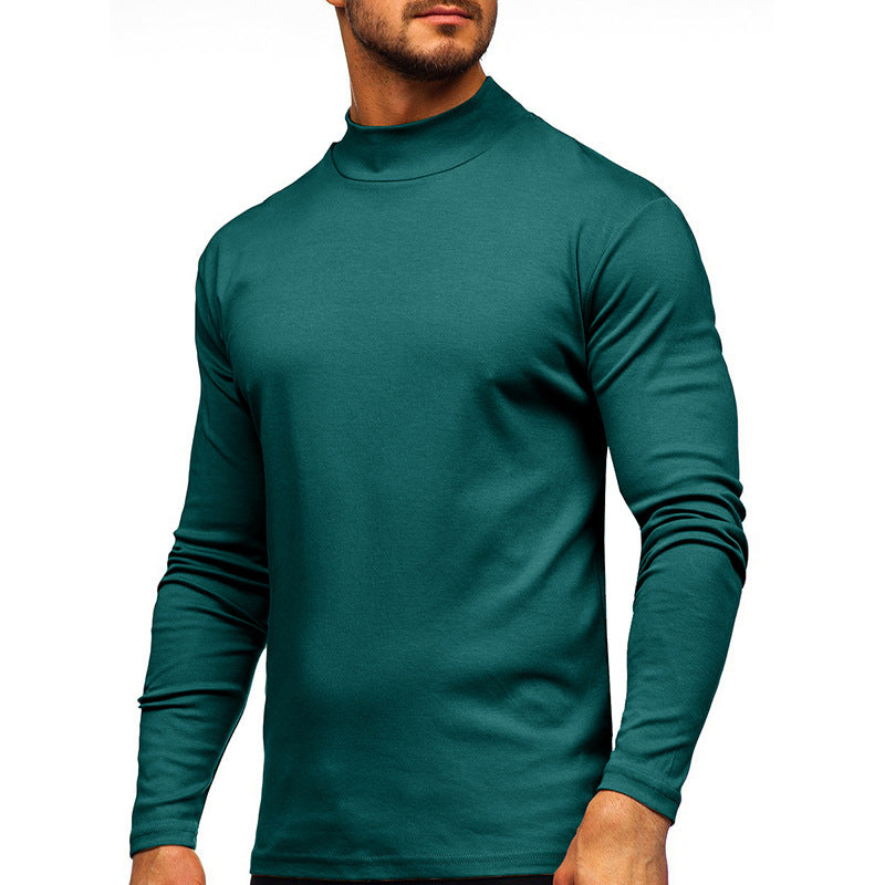 Herren Rollkragen-Langarmshirt aus atmungsaktiver Baumwolle Aliams