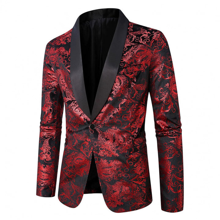 Herren Eleganter Jacquard-Blazer mit hochwertigem floralem Muster Aliams