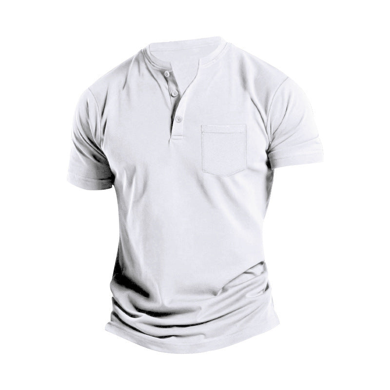 Herren Kurzarm Henley-Shirt mit praktischem Knopfdetail Aliams