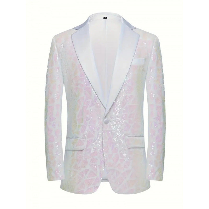 Herren Glamouröser Pailletten-Blazer mit hochwertigem Satin-Finish Aliams