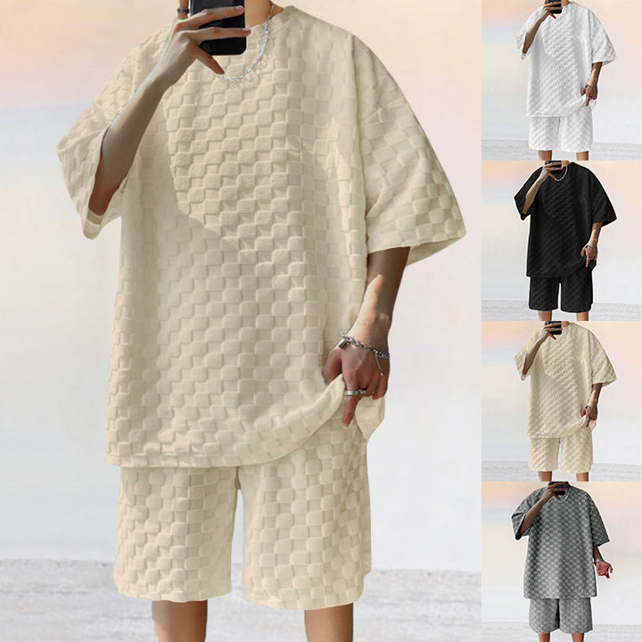 Unisex Sommerliches Freizeit-Set aus strukturierter Baumwolle Aliams