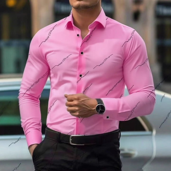 Herren elegante Hemden mit modischem Druck Aliams