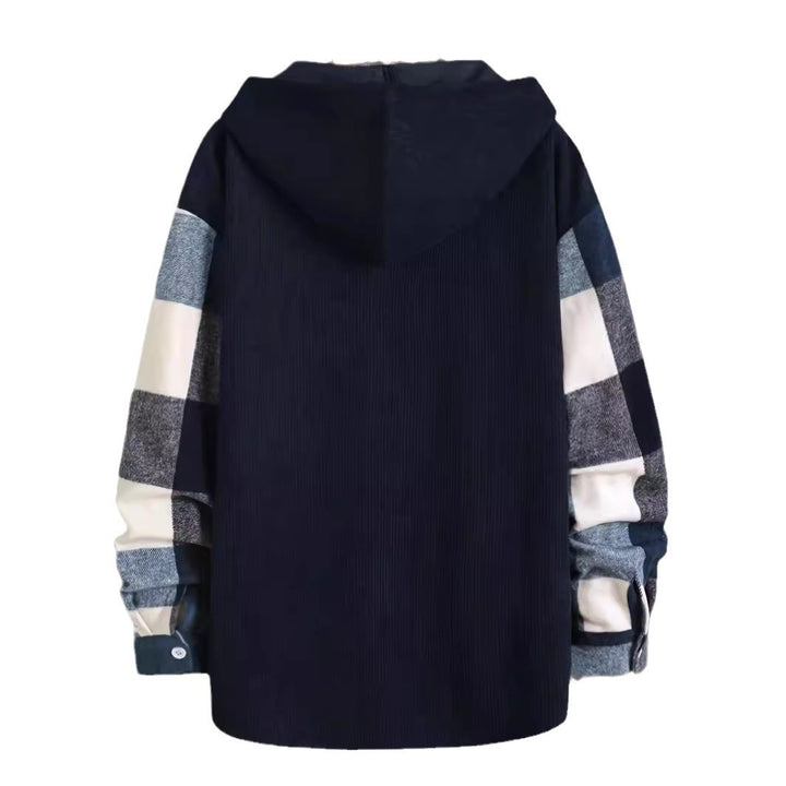 Herren Flanell-Hemd mit Kapuze und Karomuster Aliams