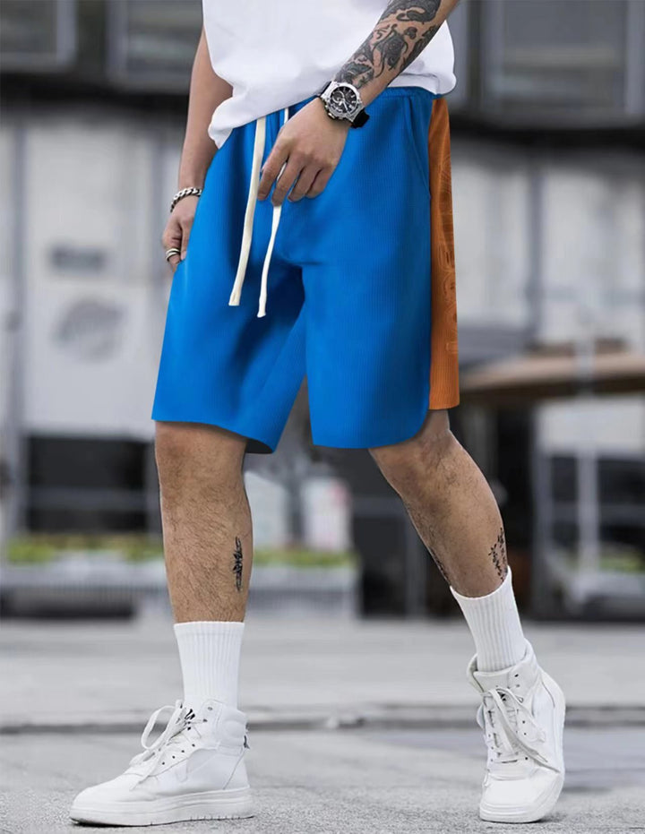 Herren Komfortable Sportshorts mit seitlichem Farbkontrast und elastischem Bund Aliams
