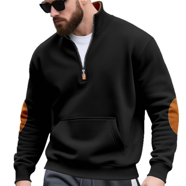 Herren Hoodie mit modischem Stehkragen und Kontrastdetails Aliams