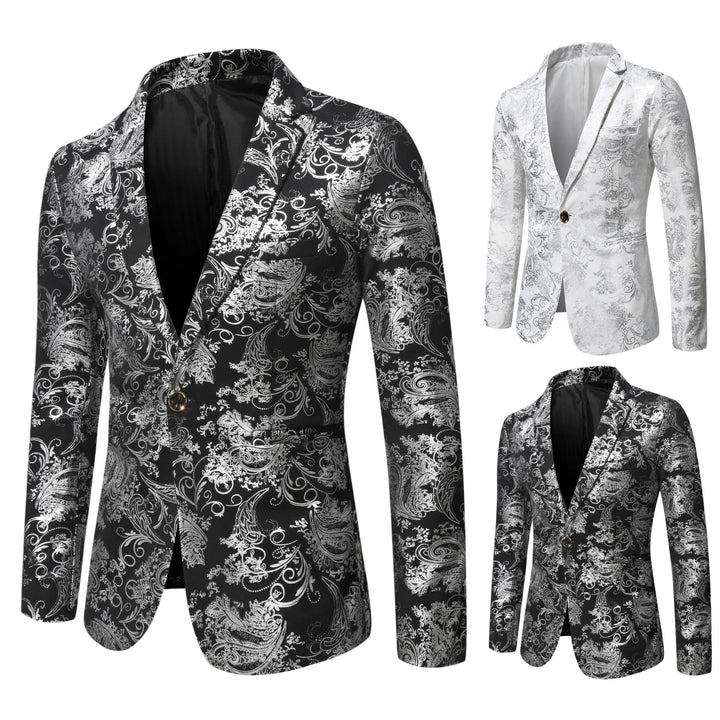 Herren eleganter Blazer mit kunstvollem Muster und luxuriösem Glanz Aliams