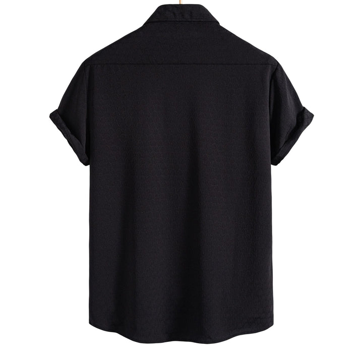 Herren Kurzarmhemd aus atmungsaktiver, strukturierter Baumwolle mit modernem Schnitt Aliams