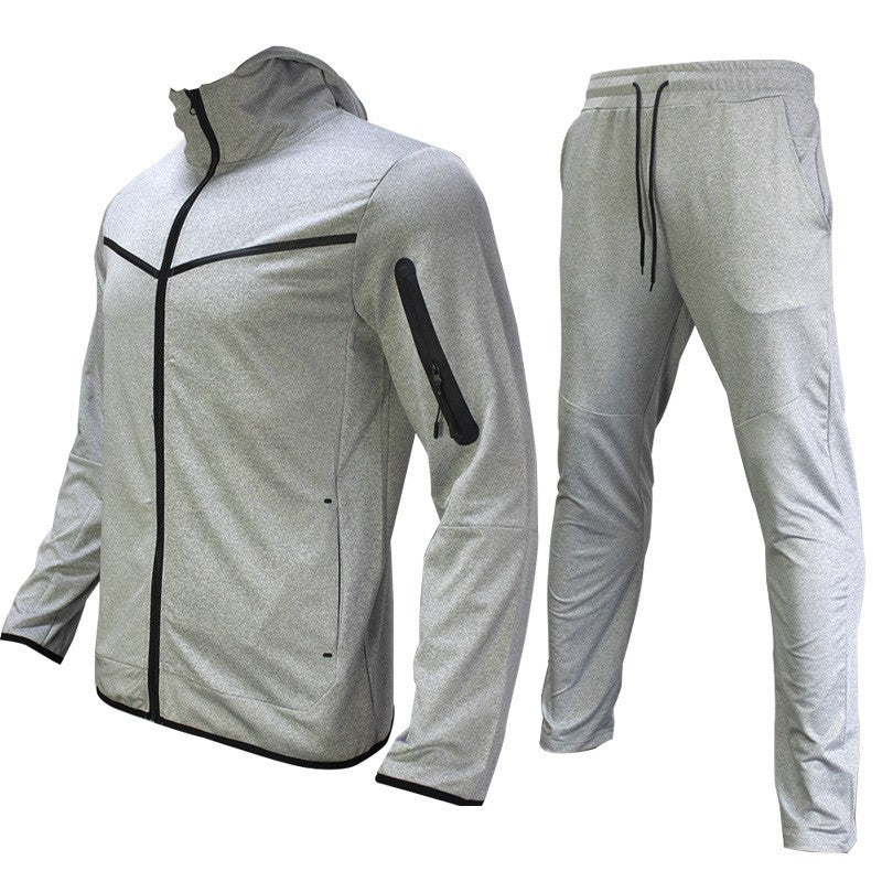 Herren sportliches Hoodie-Set mit atmungsaktiven Eigenschaften und modernen Kontrastdetails Aliams
