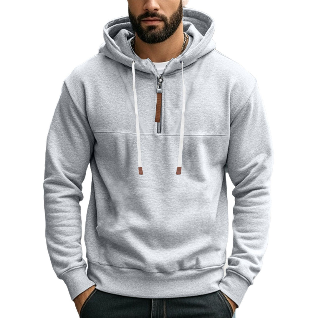 Herren Kapuzenpullover mit halbem Reißverschluss und praktischen Taschen Aliams