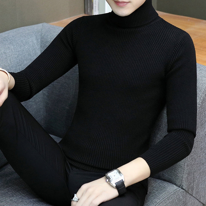 Herren Eleganter Rippstrick Rollkragenpullover Aliams