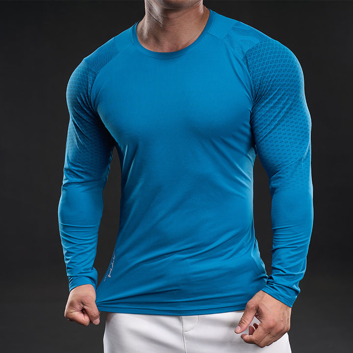 Herren sportliches Langarm-Funktionsshirt mit atmungsaktivem Mesh-Einsatz Aliams