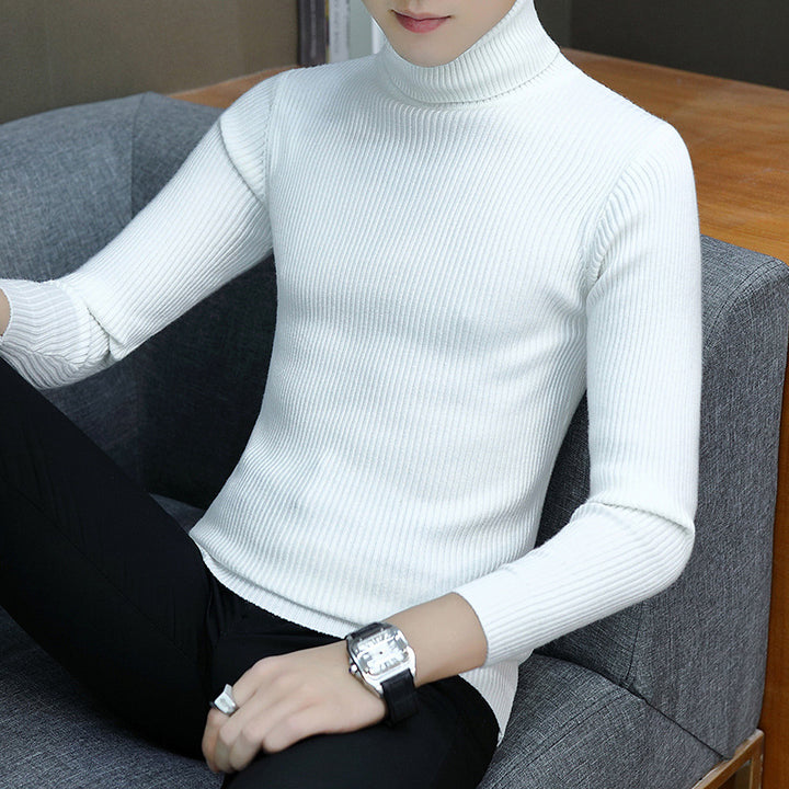 Herren Eleganter Rippstrick Rollkragenpullover Aliams