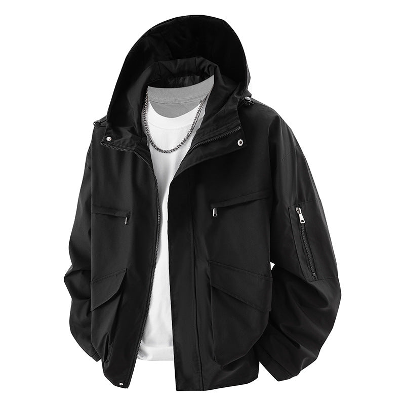 Herren praktische Outdoor-Jacke mit mehreren Taschen Aliams