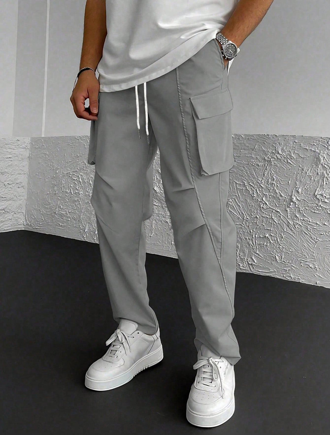 Herren Cargo-Hose mit multifunktionalen Taschen und elastischem Bund Aliams