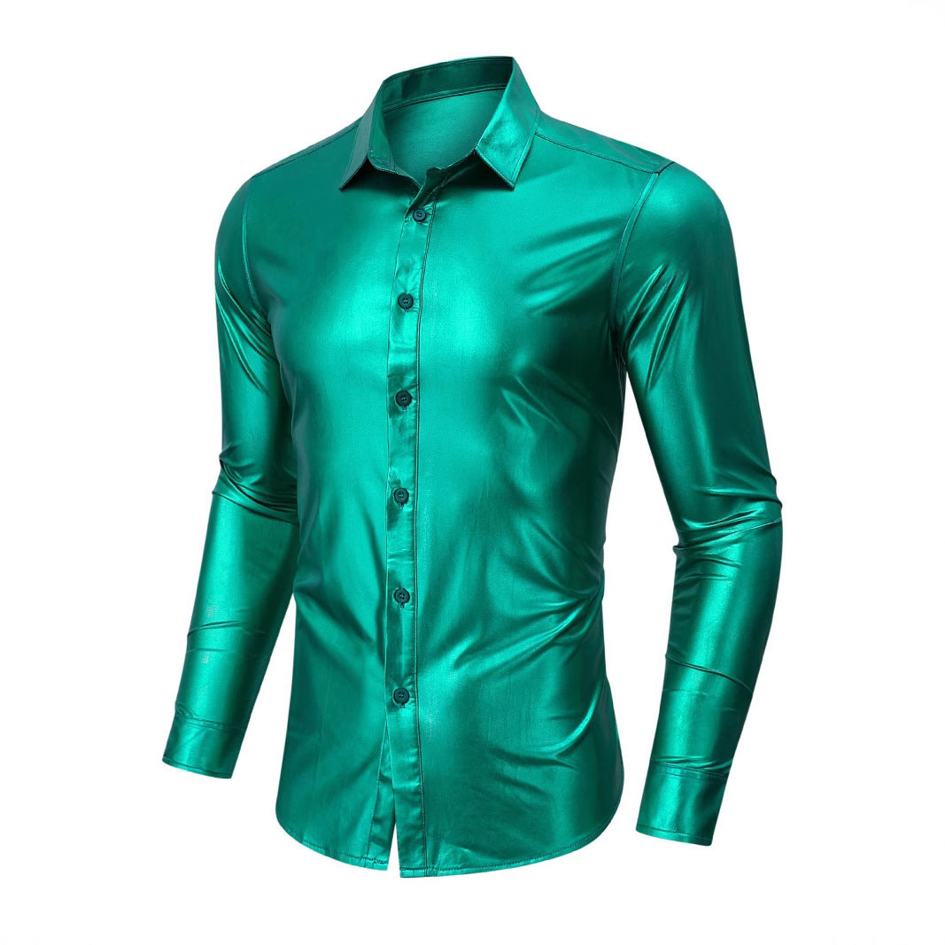 Herren elegantes Glanzhemd aus hochwertigen Materialien Aliams