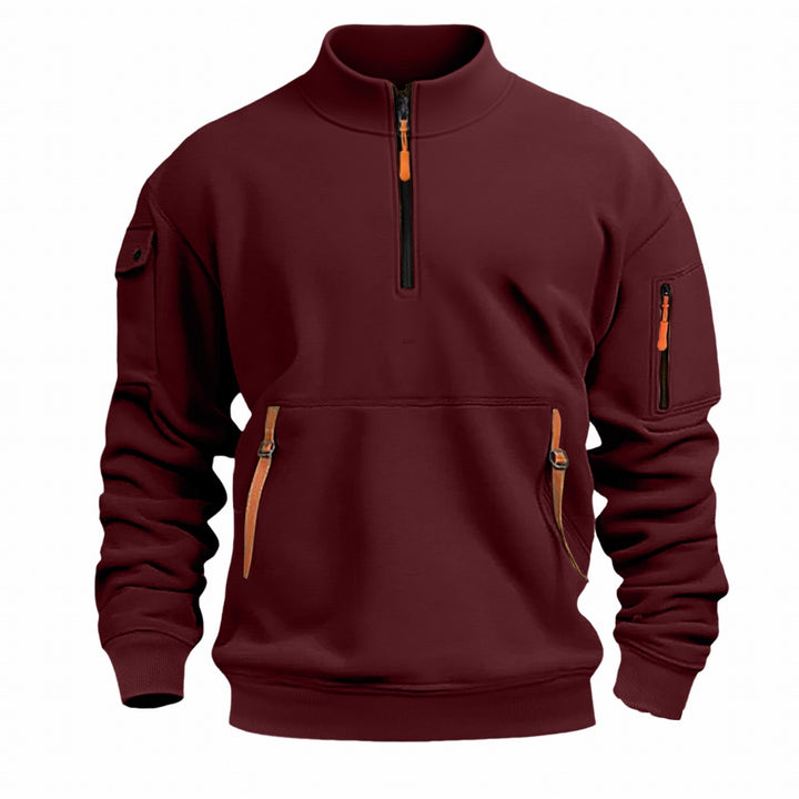 Herren Funktionspullover mit praktischem Reißverschluss und vier Taschen Aliams