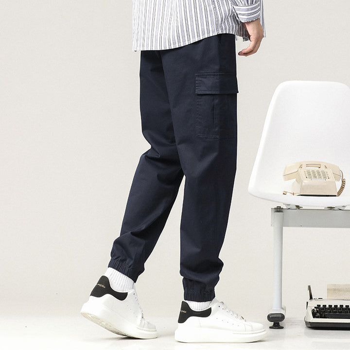 Herren Atmungsaktive Cargo-Hose mit elastischem Bund und praktischen Taschen Aliams