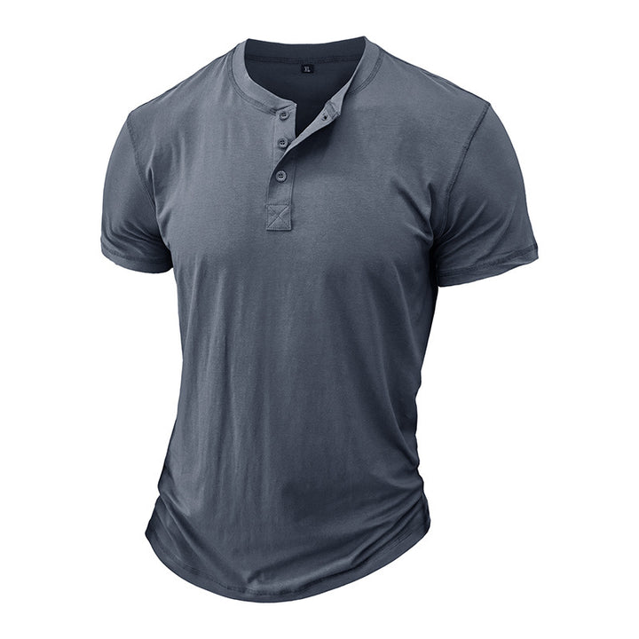 Herren Henley-T-Shirt mit Knopfleiste und modernem Schnitt Aliams