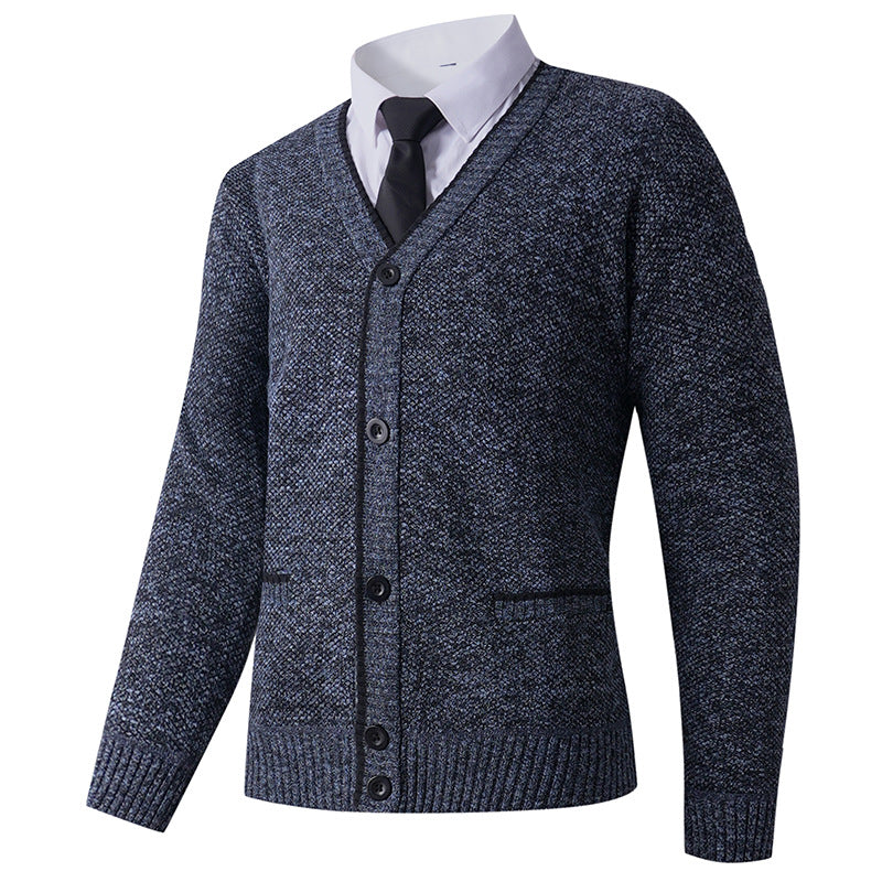 Herren Strickjacke mit V-Ausschnitt und klassischem Design Aliams