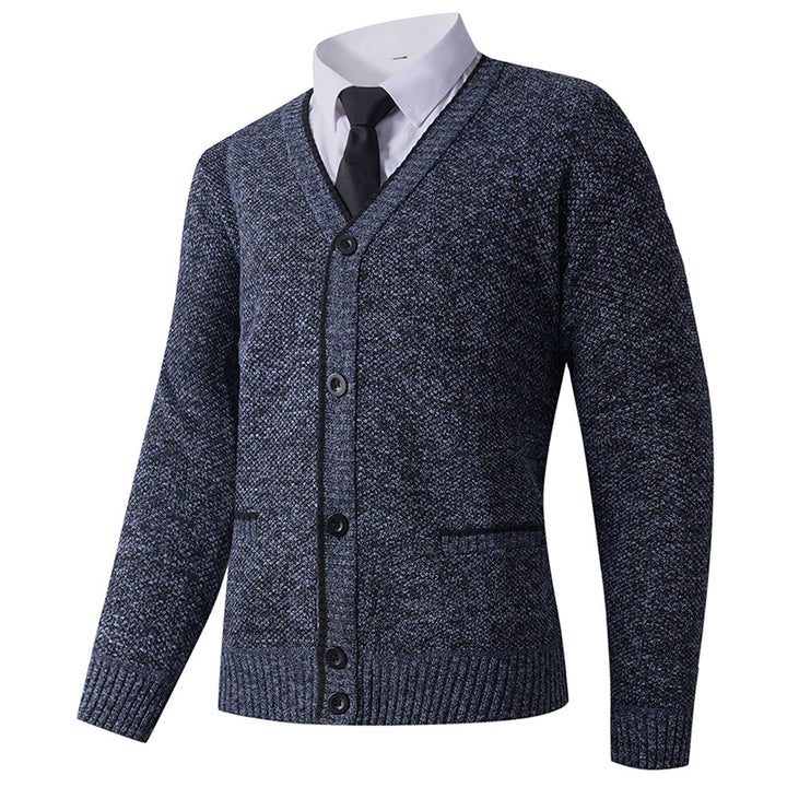 Herren Strickjacke mit V-Ausschnitt und klassischem Design Aliams