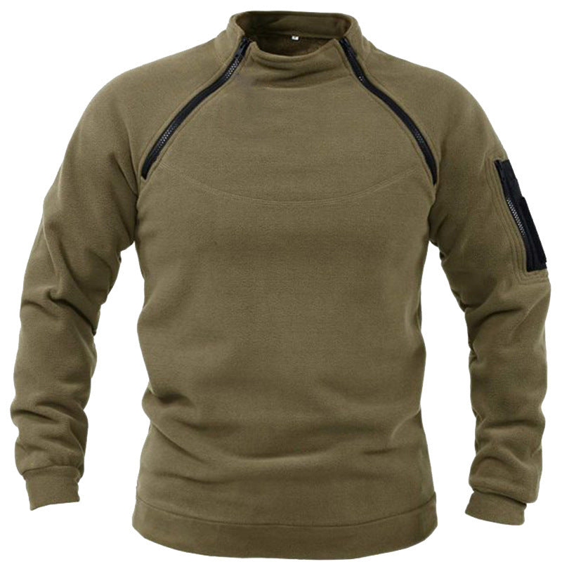 Herren Fleece-Pullover mit Reißverschluss und Taschen Aliams