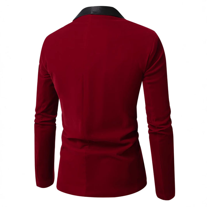 Herren eleganter Samtblazer mit satinierter Revers Aliams